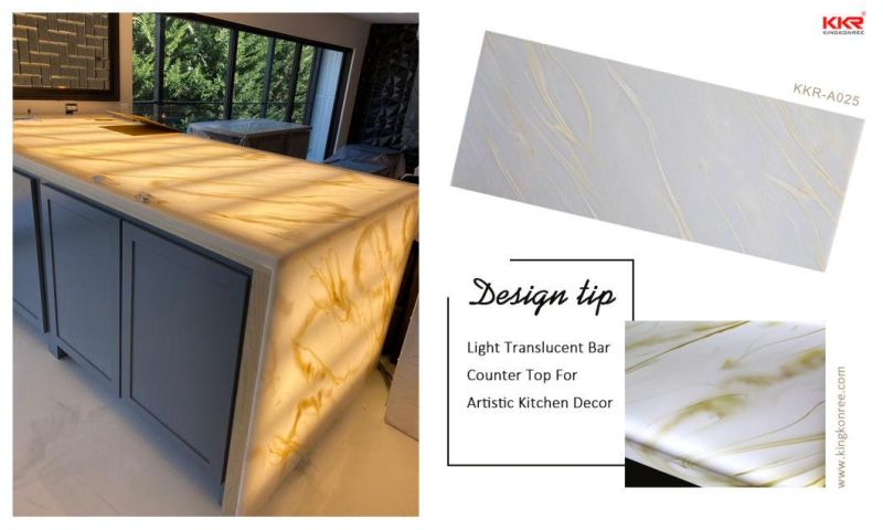 Solid Surface Translucent Decoration Solid Surface Sheet Faux Stone Fabrication Bathroom Vanity