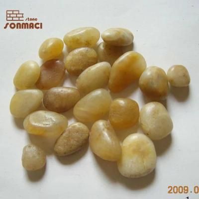 Garden Natural Tumbled Round Yellow Pebble Stone for Sale