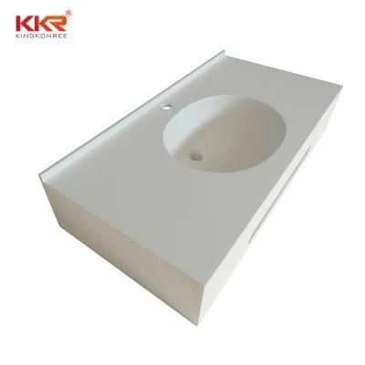 Carrara White Veined Corian Bathroom Countertop Solid Surface Stone Vanity Top