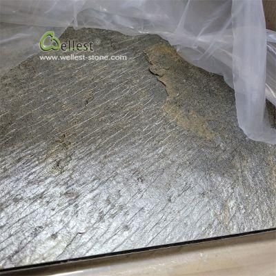 Golden Green Natural Slate Ultra Thin Stone Veneer Wall Panel