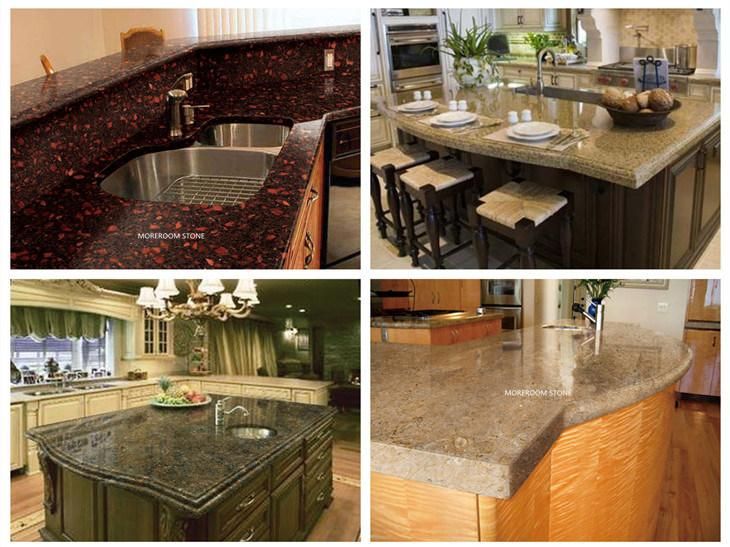 Customized Size Kitchen Countertop Table Top Gold Marble Tile Price White Calacatta Quartz Stone Slab