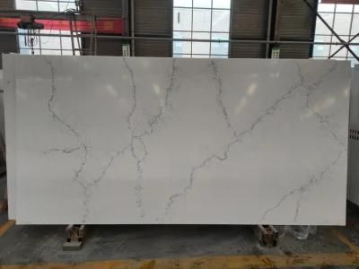 Worktop Material White Calacatta Quartz Stone Slab with High Quality