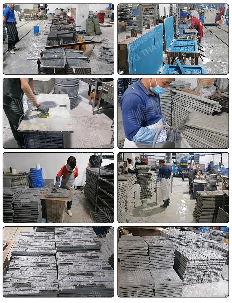 Multicolor Faux Stone Brick Artificial PU Stone Wall Panel Made by Polyurethane Material