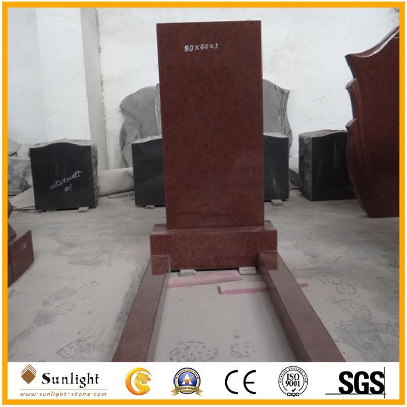 Polished China Headstone Factory Imperial Red Granite Memorial Stone Headstone