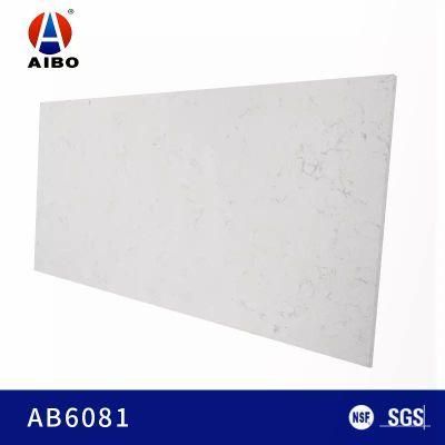 Polished White Bathroom Vanity Tops Carrara Quartz Stone