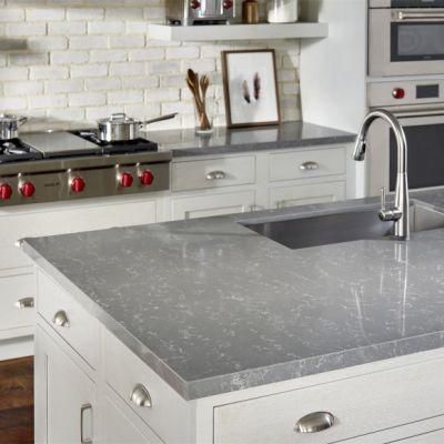 Carrara Marble-Looking Veined Quartz Stone Slab for Countertop