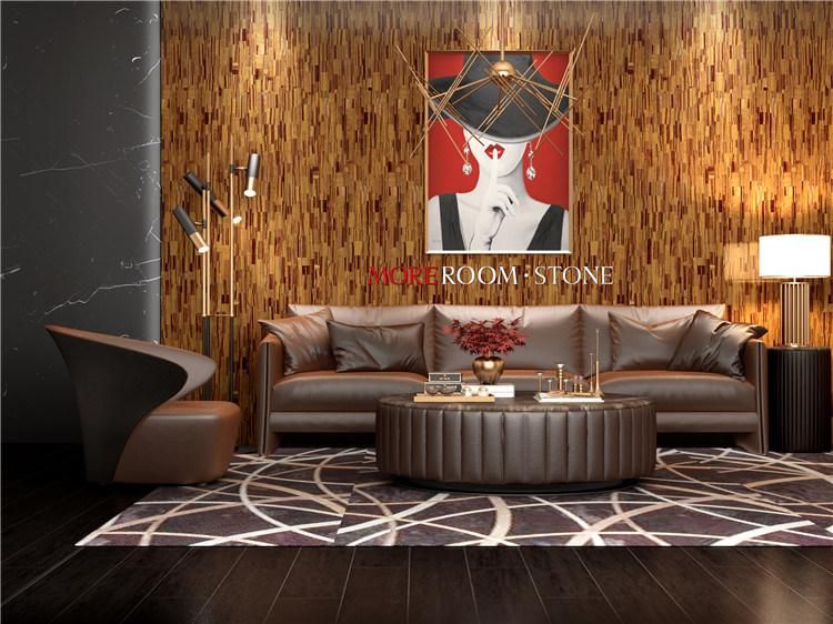 Luxury Stone Natural Marble Gemstone Yellow Blue Tiger Eye Wall and Floor Stone Tile for Apartment Villa Projects