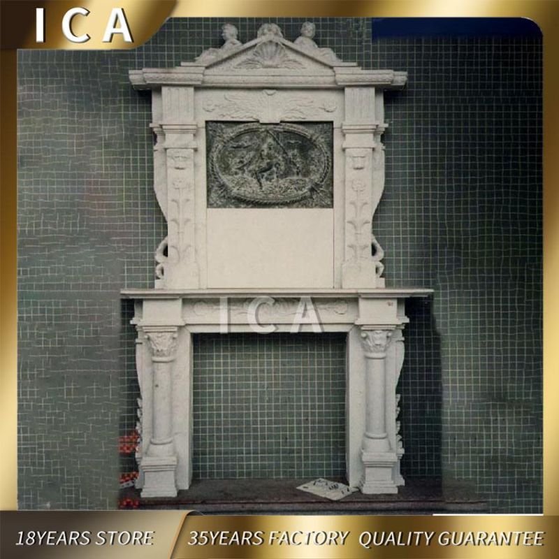 Home Decoration High Larger Natural Stone Marble Fireplace Mantel