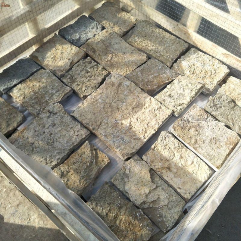 Natural Yellow Squar Shape Free Form Granite Stone Tiles
