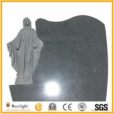 Cemetery Natural Stone Granite Monument Tombstone Virgin Mary Statue
