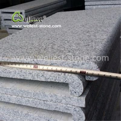 Popular Round Edge Anti-Slip Rough Surface Grey Granite Step Tile Stairway Covering