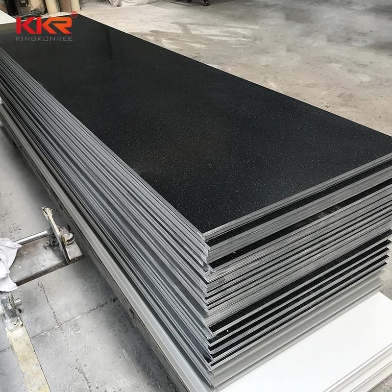 Wholesale Luxury Black Grains Chips Building Solid Surface Sheet
