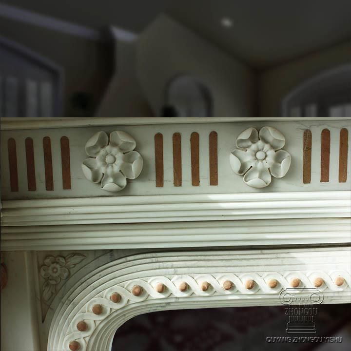 Great Marble Fireplace & Mantel in a Woman Fance & Flower