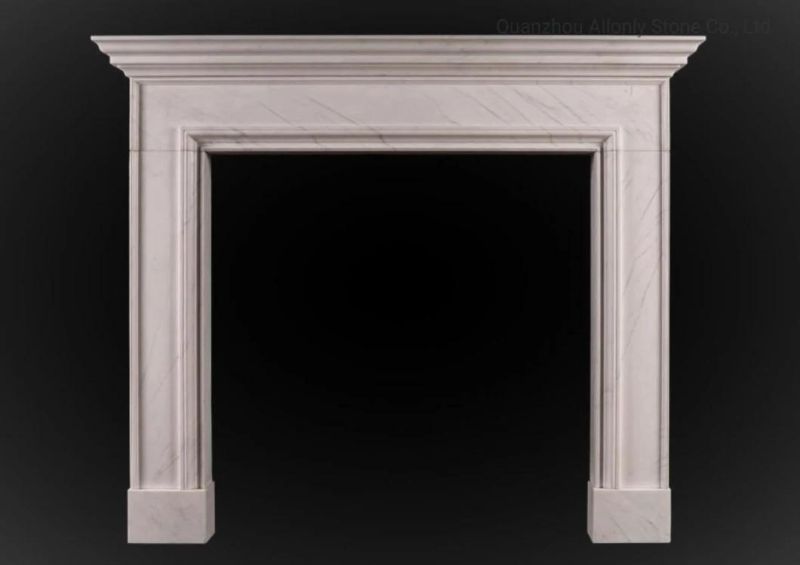 Modern Simple Design Natural Marble Limestone Fireplace Hearth Antique Mantel