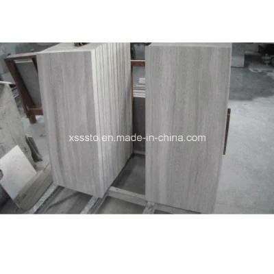 Natural Stone White Wooden Grain Marble Tiles for Flooring