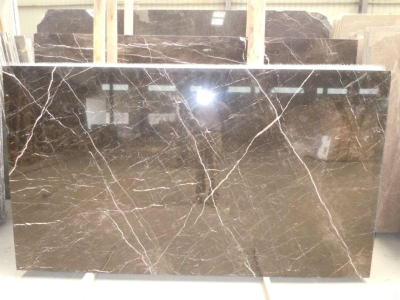 St. Laurent Marble Natural Brown Marble with White Gold Veins Polished Big Slabs