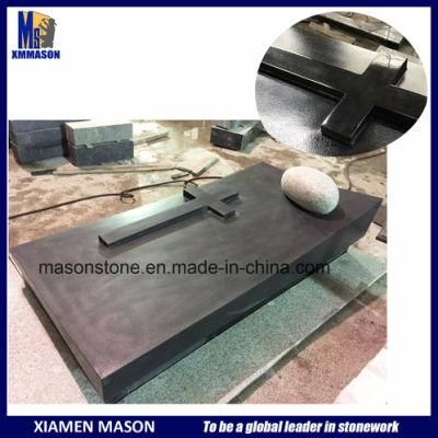 Mason Customized Tombstone with Cross Cover and Galet