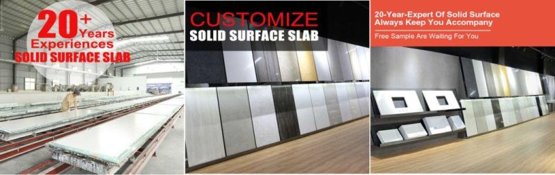Countertops in Solid Surface Stone for Bathroom Vanity with Stone Sink Double Tops