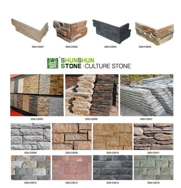 Natural Culture Stone Rusty Slate Veneer Tiles for Wall