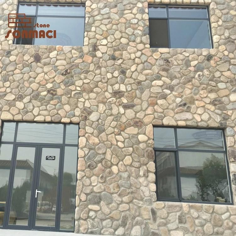 Natural Sliced Big Pebbles Loose Stone Wall Cladding