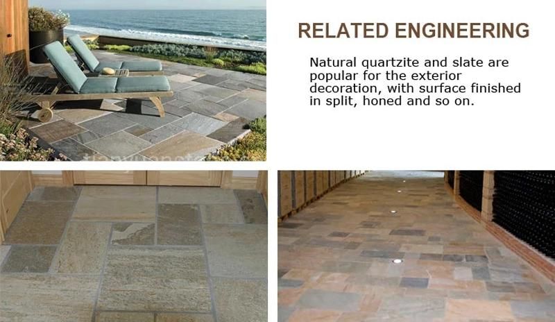Natural Flamed Multicolor Red Quartzite Tile, Pool Stone Tile