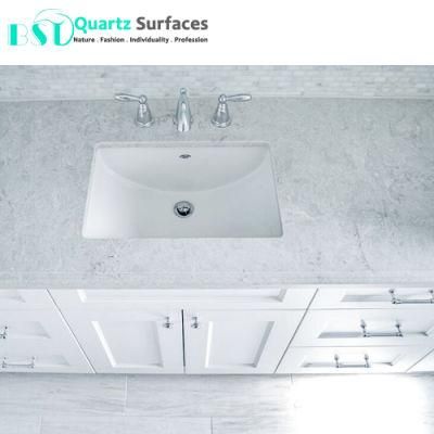 White Mist Quartz Stone Kitchen Countertop