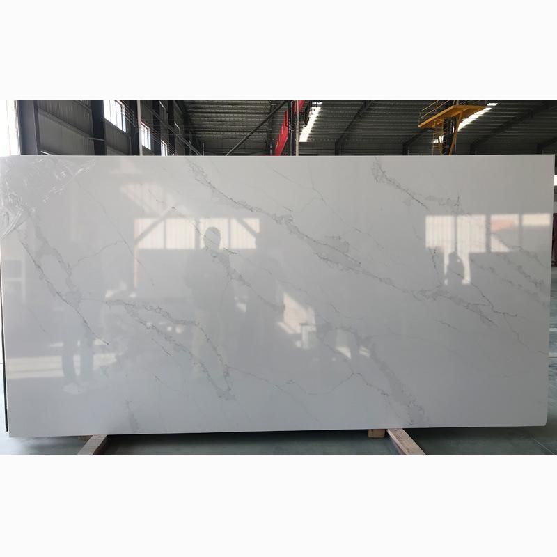 Customize Artificial Quartz Stone Calacatta White Quartz Countertop for Countertops/Vanitytops/Benchtop/Floor/Wall/Mosaic