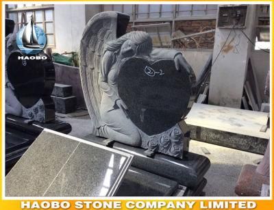 China G654 Granite Headstone with Angel Carvings