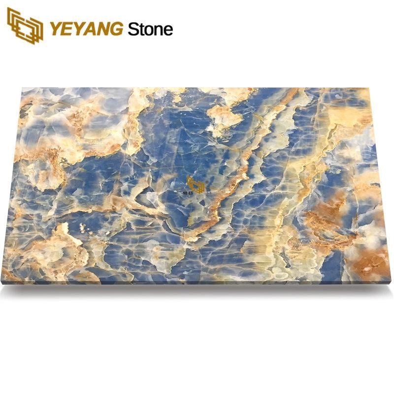 Natural Stone Blue Onyx Marble for Interior Feature Wall Cladding