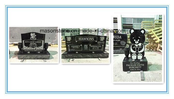 Weeping Angel with Doulbe Heart Granite Headstones