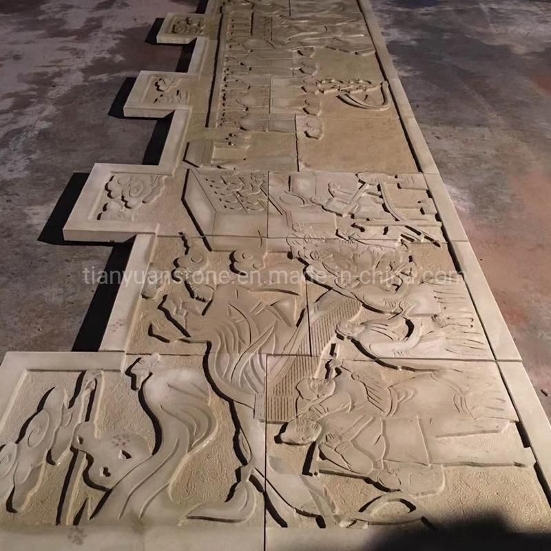 Art Sculpture Sandstone Interior Background Wall