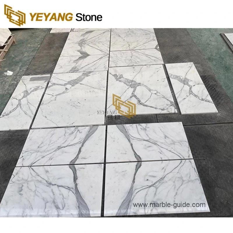 Statuario White Marble Tiles 36X18 for Hotel/Decoration/Wall/Flooring Polished Flooring Tiles