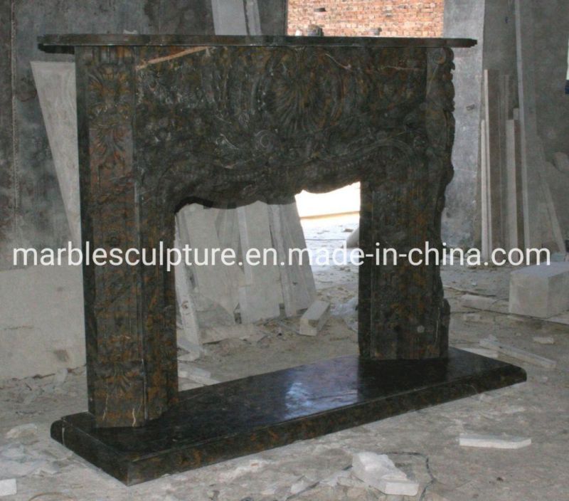 Hand Carving Natural Stone Cheap Marble Fireplace (SYMF-120)