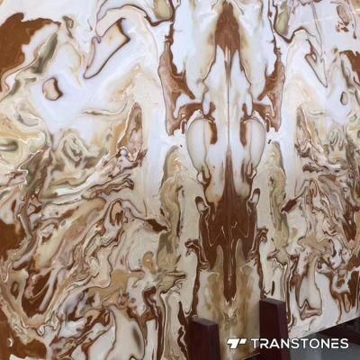 Colorful Architectural Solid Surface Alabaster Stone Kitchen Table Set