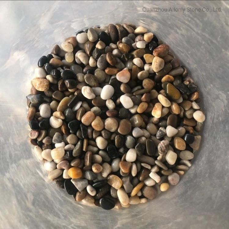 Polished Natural River Stone Mix Color Pebble Stone for Garden