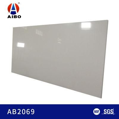Light Grey Alternately Hard Wall Panel Quartz Slab