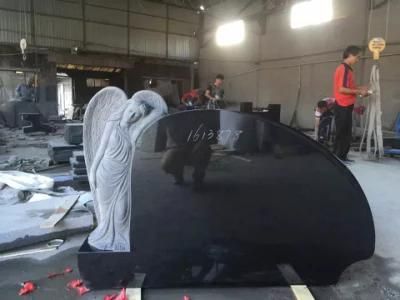 Wholesales Price China Absolute Black Granite Tombstone Upright Monument
