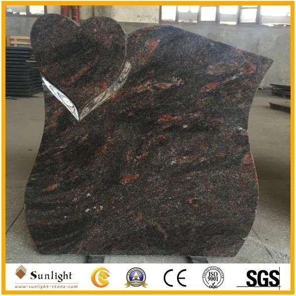 Hand Carved Shanxi Black Granite Marble Headstone Design