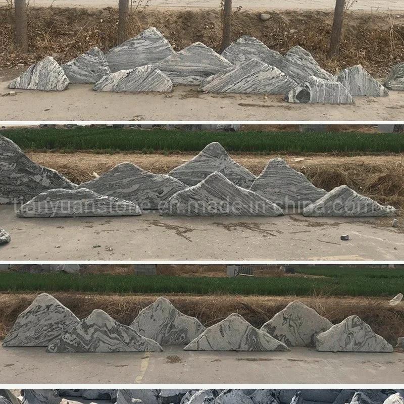 Outdoor Garden Decorate Natural Large Black Water Wave River Rock Stone Boulder Landscapes