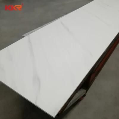 Countertop Solid Surface Stone Slab White Artificial Marble for Kitchen Cabinet Worktop Work Top