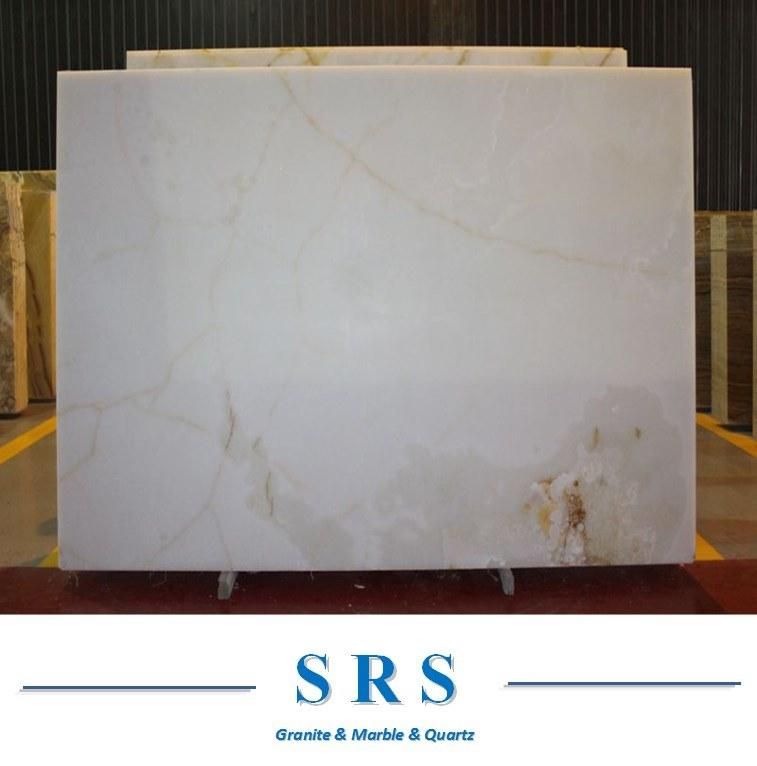 12′ ′ X24′ ′ Bianco Diamante Jade White Onyx Marble Natural Stone Tile Slab