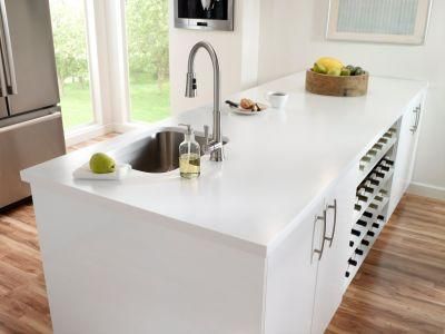 India Market Pure White Artificial Stone Modified Acrylic Slab for Kitchen Countertops