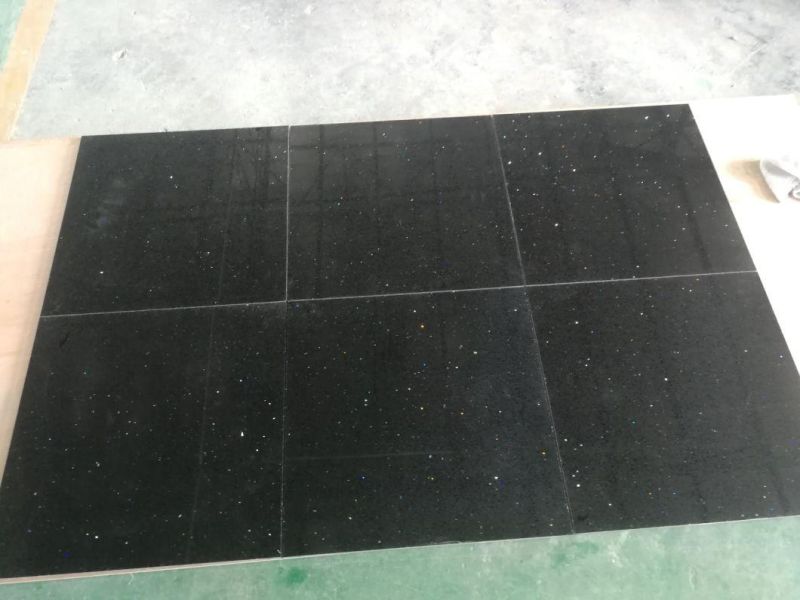 12mm Red and Black Polished Engineered Quartz Stone for Floor Tiles