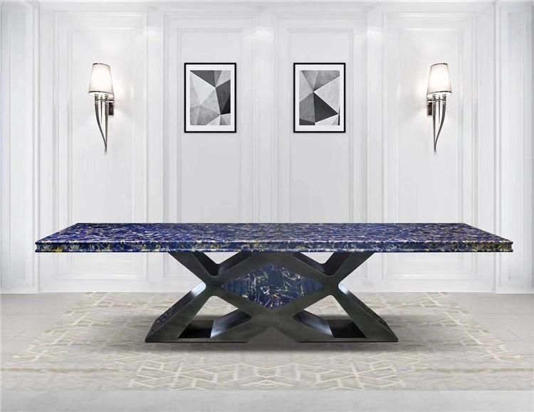 Luxury Apartment Villa Projects Semi Precious Stone Azul Bahia Blue Granite Stone Countertops