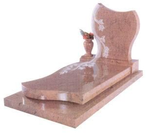 Granite Monument European Tomestone Gravestone with Multicolor Red