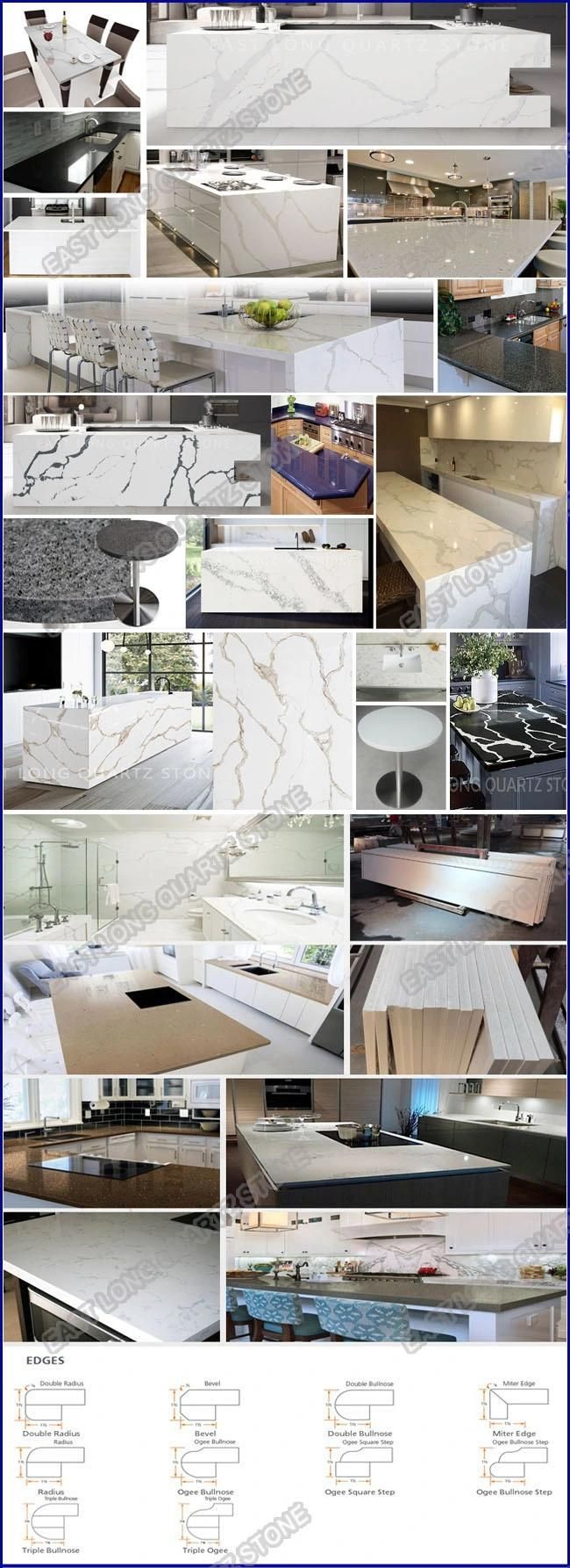 Polished Quartz Stone for Solid Surface/ Building Material with SGS Certificiate (Marble colors)