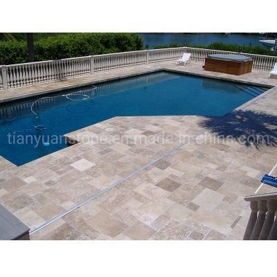 Tumbled Finish Golden Travertine Pool Paver, Swimming Pool Coping Stone