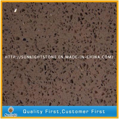 Cheap Brown Engineered Artificial Stone Quartzite Tiles for Floor/Wall