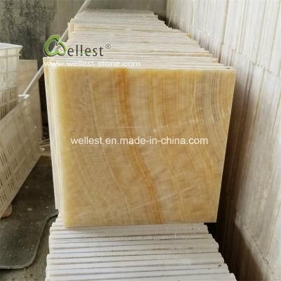 High End Beautiful Yellow Polished Honey Onyx Tile for Interior Wall and Floor Tile