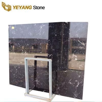 China Ice Flower Black Marble Slab for Home/Hotel Decoration